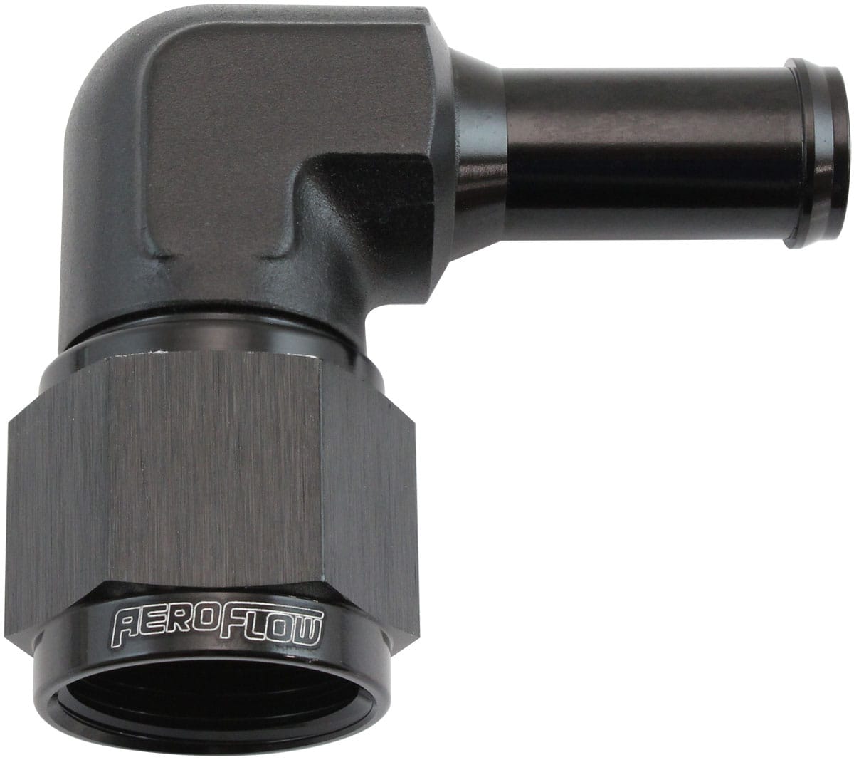 Aeroflow Performance Hose & Fittings Aeroflow 90° Hose Barb 1/2" to -10AN AF413-10-08BLK SR