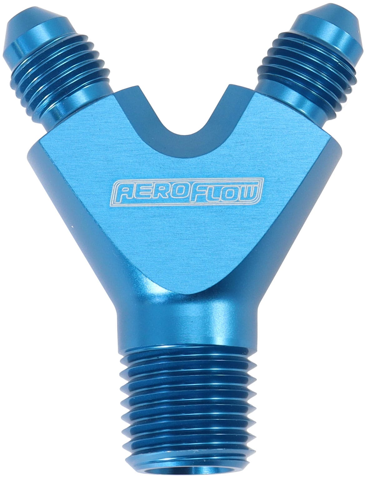 Aeroflow Performance Hose & Fittings Aeroflow NPT To AN Y Block Adapter - Blue Finish AF147-04-03 SR