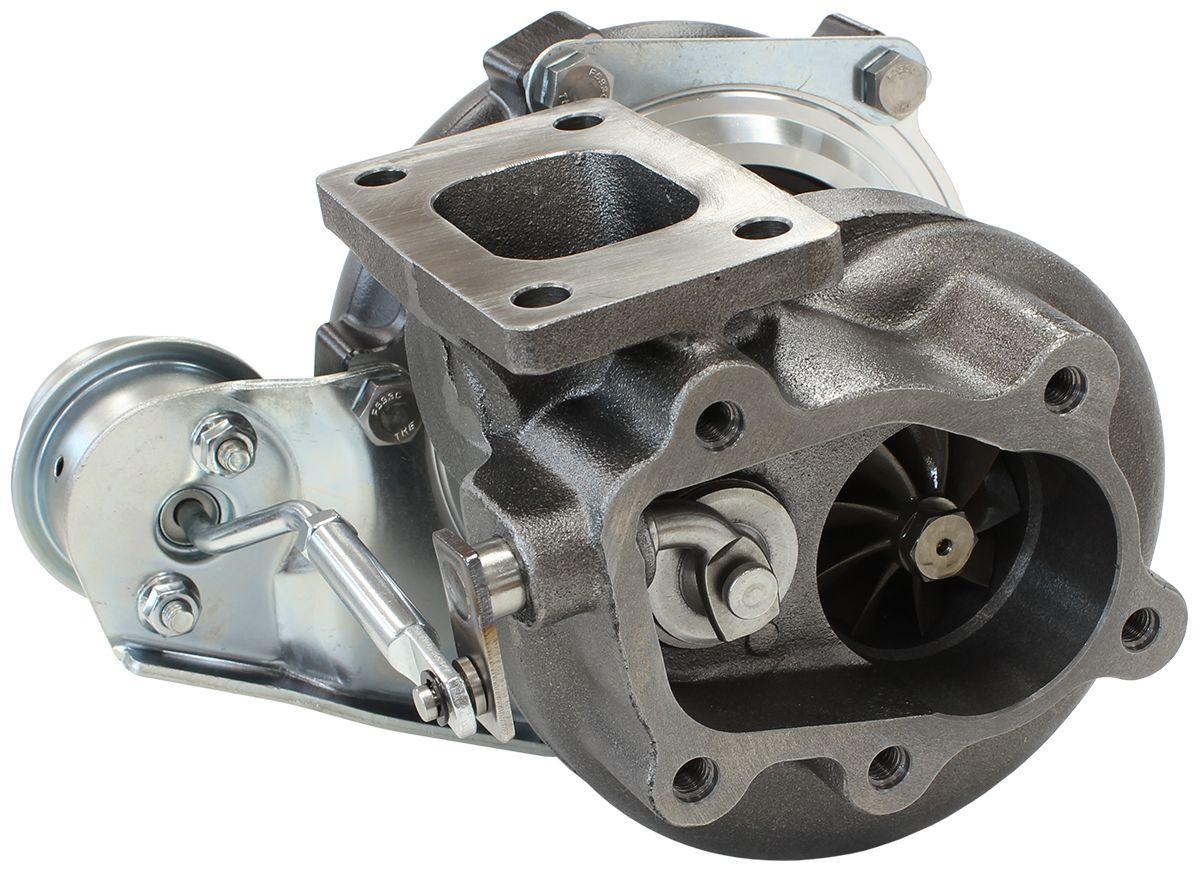 Aeroflow Performance Internal Wastegate, T25 / T28 Inlet Flange, 5-Bolt Exhaust Flange Aeroflow BOOSTED 4647 .64 Turbocharger 475HP, Hi Temp Black Finish AF8005-2000BLK SR