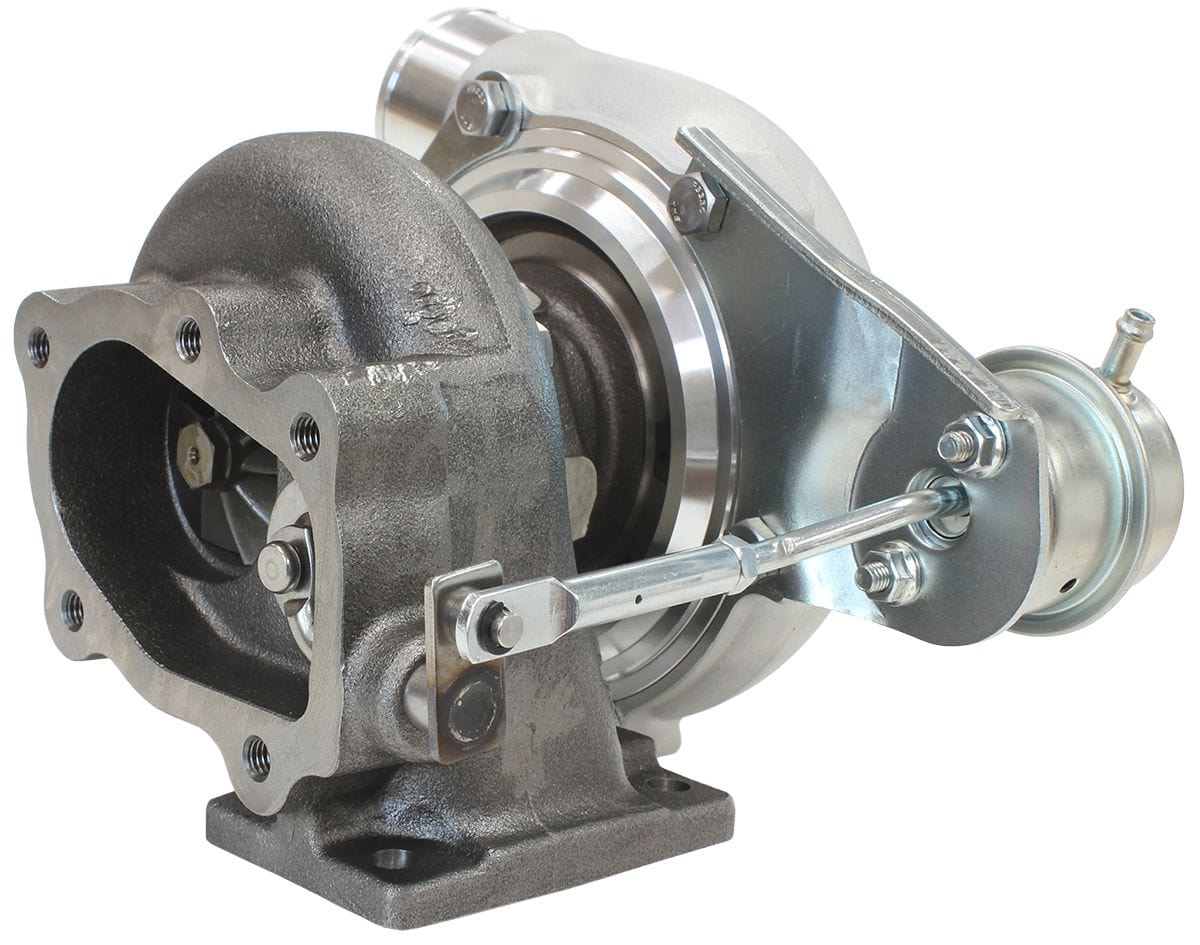 Aeroflow Performance Internal Wastegate, T25 / T28 Inlet Flange, 5-Bolt Exhaust Flange Aeroflow BOOSTED 4647 .64 Turbocharger 475HP, Natural Cast Finish AF8005-2000 SR