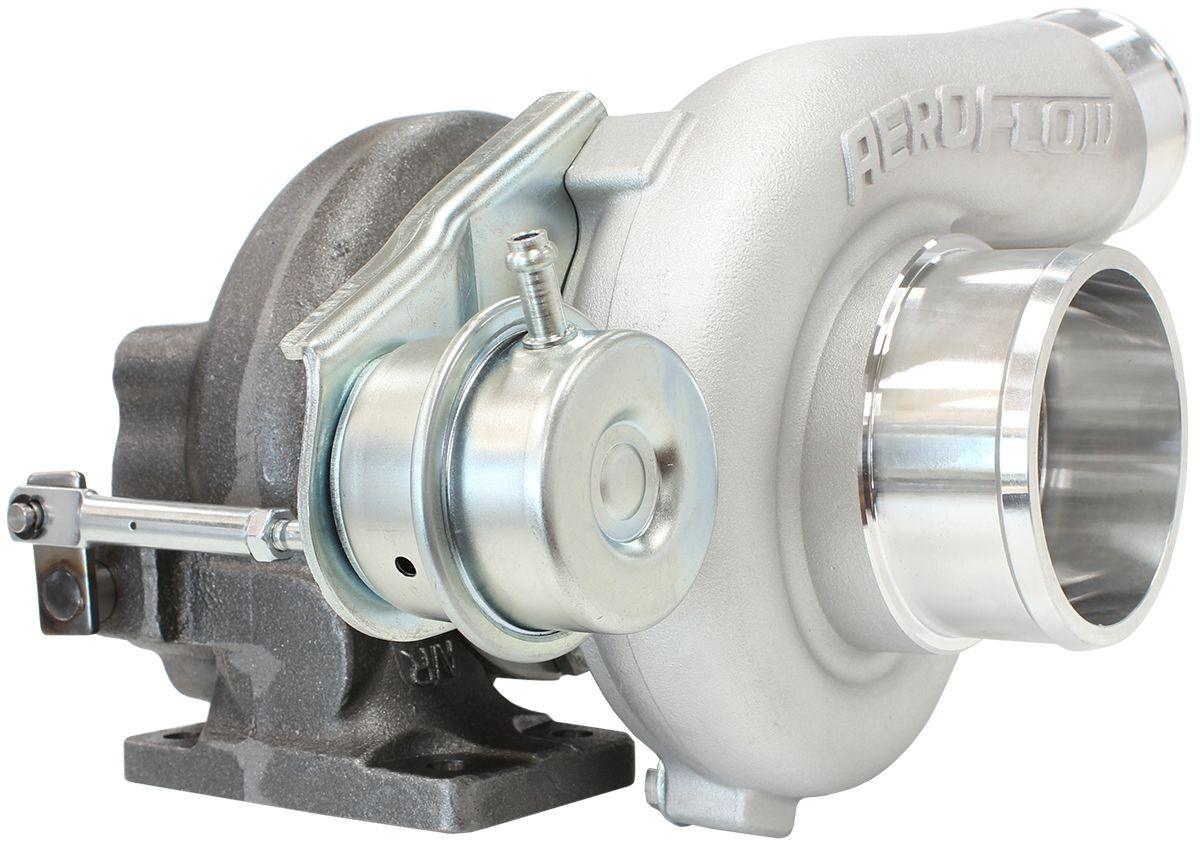 Aeroflow Performance Internal Wastegate, T25 / T28 Inlet Flange, 5-Bolt Exhaust Flange Aeroflow BOOSTED 4647 .86 Turbocharger 475HP, Natural Cast Finish AF8005-2001 SR