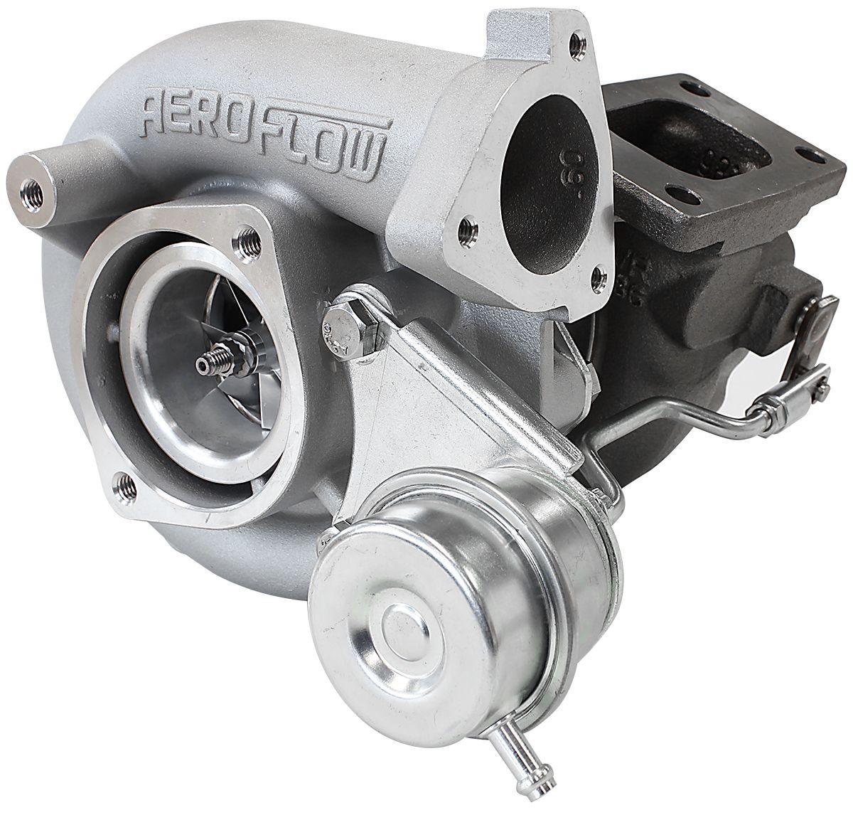 Aeroflow Performance Internal Wastegate, T25 / T28 Inlet Flange, 5-Bolt Exhaust Flange Aeroflow BOOSTED 4647 NISSAN .84 Turbocharger 440HP, Hi Temp Black Finish AF8005-2003 SR