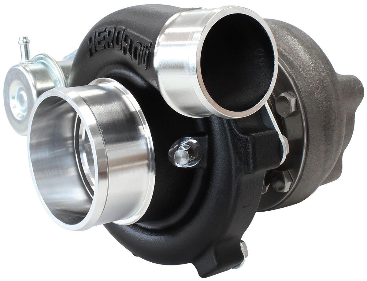 Aeroflow Performance Internal Wastegate, T25 / T28 Inlet Flange, 5-Bolt Exhaust Flange Aeroflow BOOSTED 5047 .64 Turbocharger 550HP, Hi Temp Black Finish AF8005-2020BLK SR