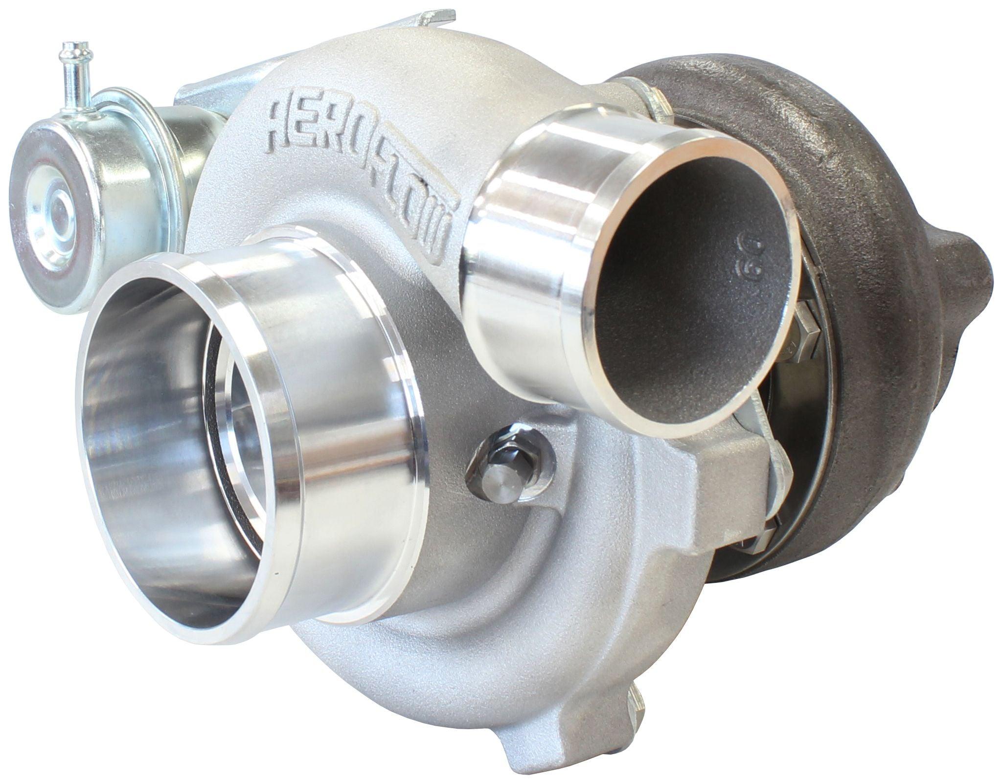 Aeroflow Performance Internal Wastegate, T25 / T28 Inlet Flange, 5-Bolt Exhaust Flange Aeroflow BOOSTED 5047 .64 Turbocharger 550HP, Natural Cast Finish AF8005-2020 SR