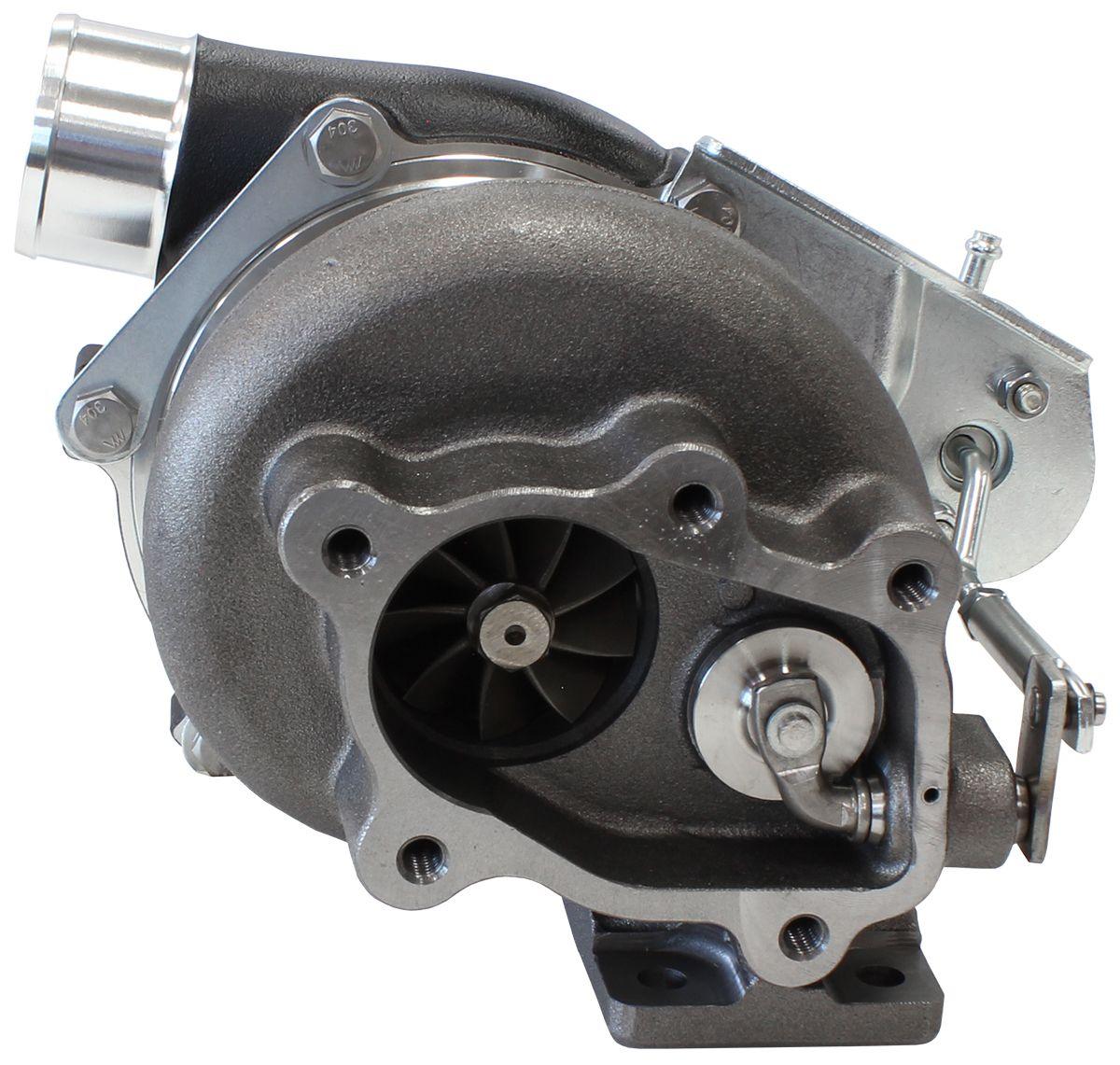 Aeroflow Performance Internal Wastegate, T25 / T28 Inlet Flange, 5-Bolt Exhaust Flange Aeroflow BOOSTED 5047 .86 Turbocharger 550HP, Hi Temp Black Finish AF8005-2021BLK SR