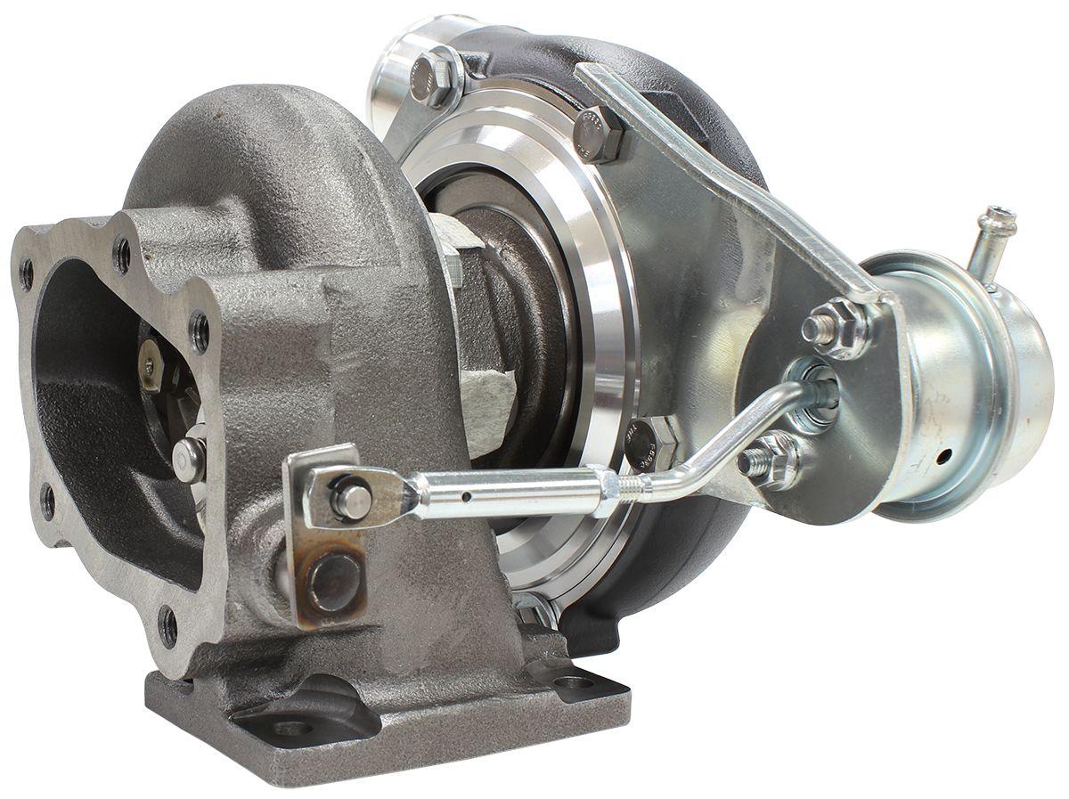 Aeroflow Performance Internal Wastegate, T25 / T28 Inlet Flange, 5-Bolt Exhaust Flange Aeroflow BOOSTED 5447 .64 Turbocharger 495HP, Hi Temp Black Finish AF8005-2005BLK SR