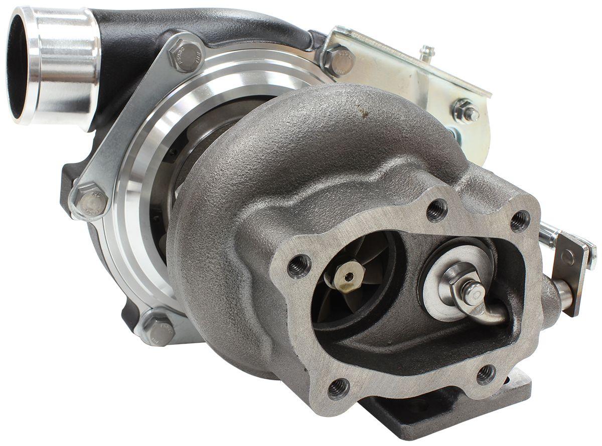 Aeroflow Performance Internal Wastegate, T25 / T28 Inlet Flange, 5-Bolt Exhaust Flange Aeroflow BOOSTED 5447 .64 Turbocharger 495HP, Hi Temp Black Finish AF8005-2005BLK SR