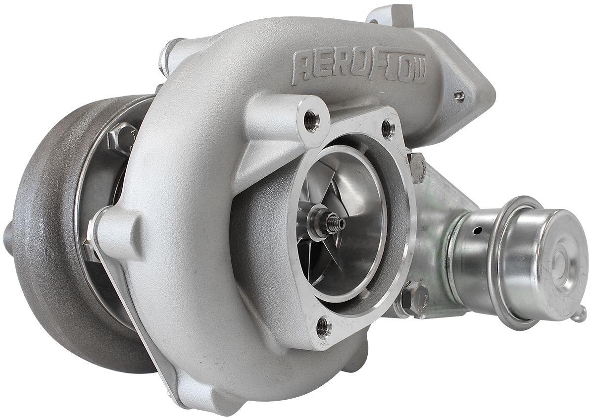 Aeroflow Performance Internal Wastegate, T25 / T28 Inlet Flange, 5-Bolt Exhaust Flange Aeroflow BOOSTED 5447 NISSAN .86 Turbocharger 525HP, Hi Temp Black Finish AF8005-2008 SR