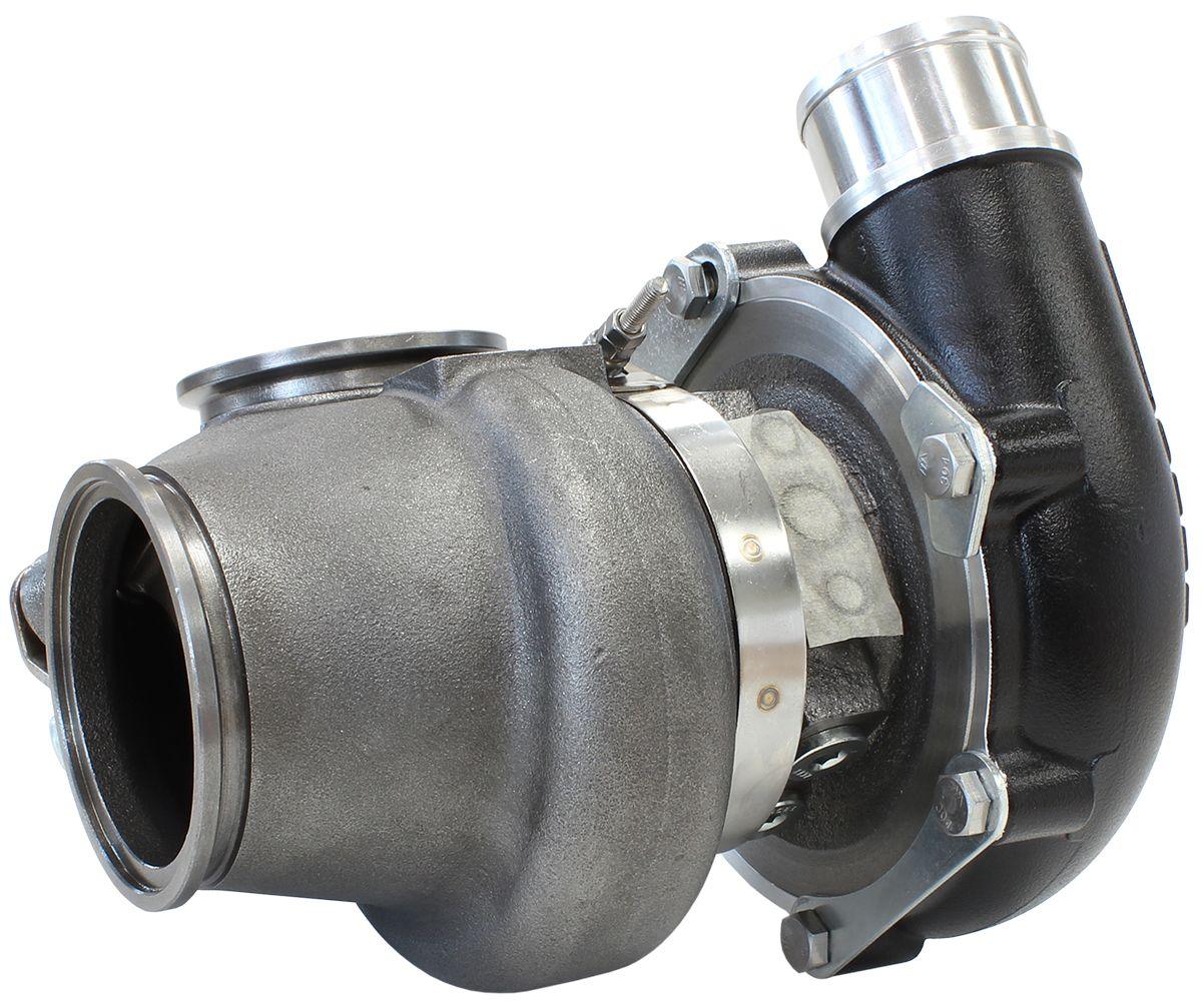 Aeroflow Performance Internal Wastegate, V-Band Inlet & Exhaust Flanges Aeroflow BOOSTED 4849 .72 Turbocharger 550HP, Hi Temp Black Finish AF8005-2013BLK SR