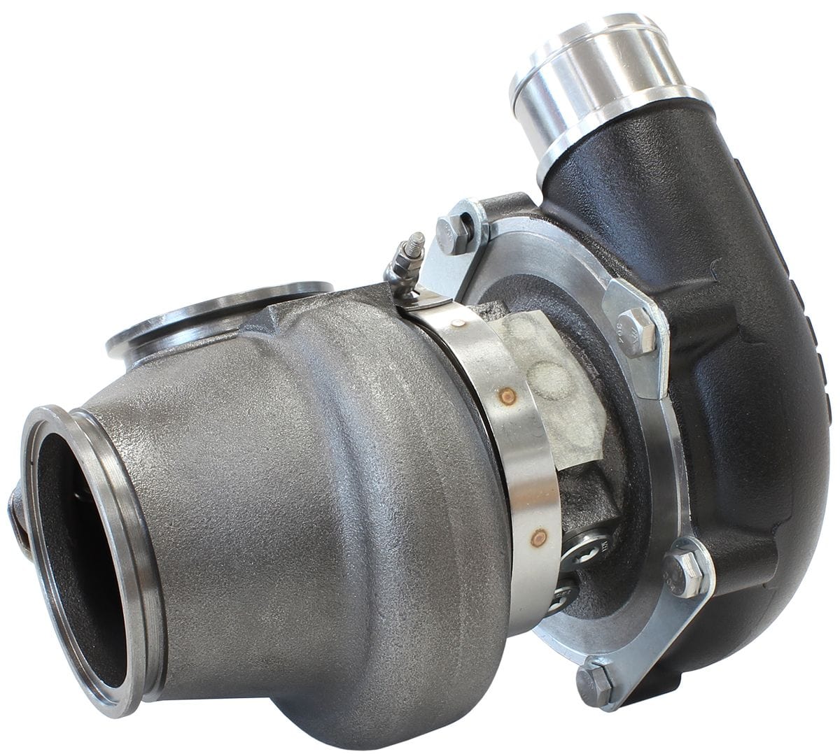 Aeroflow Performance Internal Wastegate, V-Band Inlet & Exhaust Flanges Aeroflow BOOSTED 5449 .72 Turbocharger 660HP, Hi Temp Black Finish AF8005-2018BLK SR