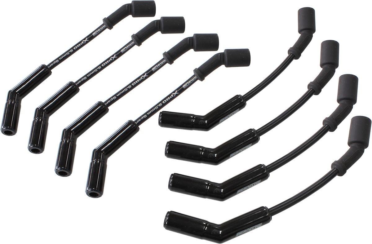 Aeroflow Performance LS Engine Parts AF4038-32813C XPRO LS 8" Ignition Lead Set Ceramic Straight Boots Suit GM LS1,2 AF4038-32813C SR