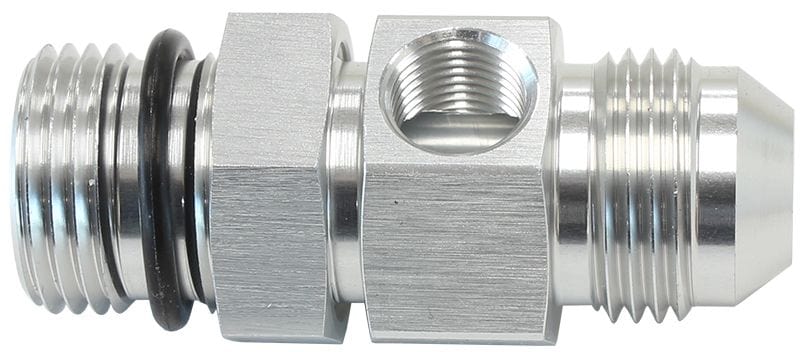 Aeroflow Performance Silver Finish Aeroflow -10ORB to -10AN Extension with 1/8" Port AF904-10S SR