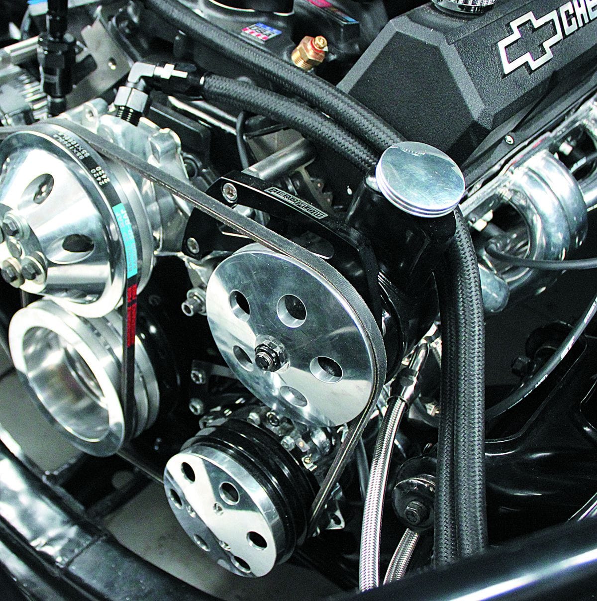 Aeroflow Performance Suit S/B Chev Aeroflow Low Mount Billet A/C Compressor Bracket, Black AF64-4012BLK SR