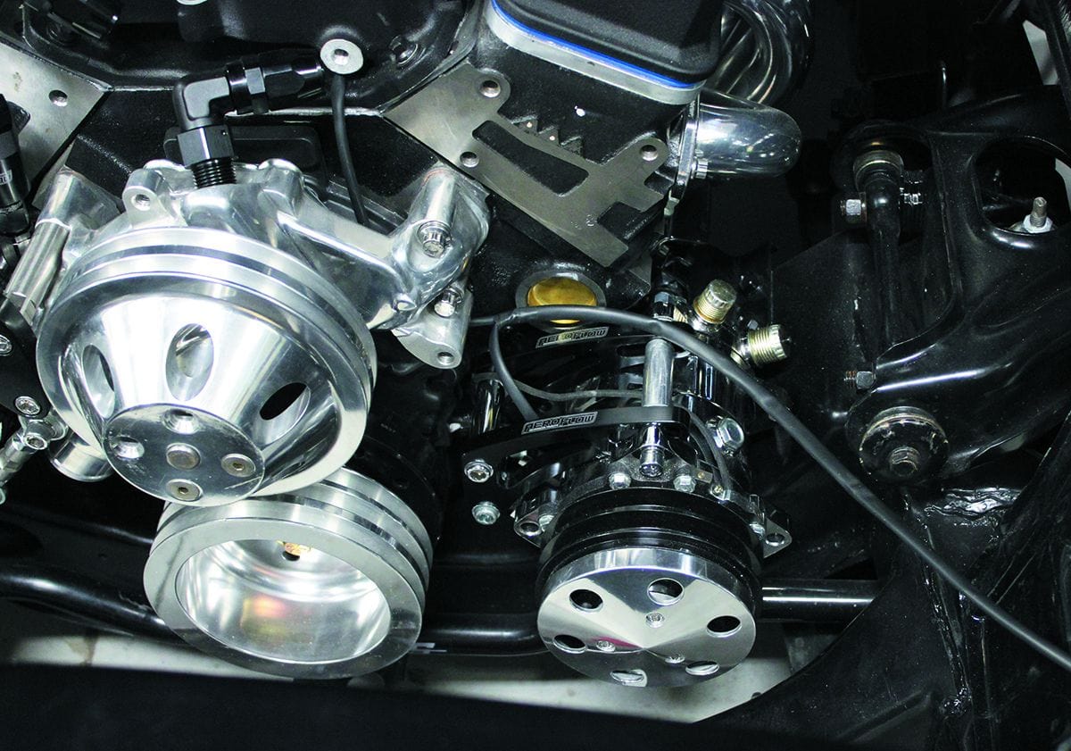 Aeroflow Performance Suit S/B Chev Aeroflow Low Mount Billet A/C Compressor Bracket, Black AF64-4012BLK SR