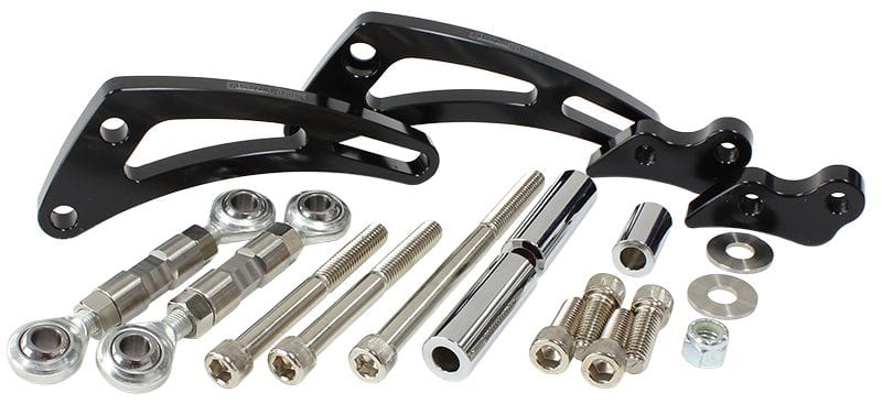 Aeroflow Performance Suit S/B Chev Aeroflow Low Mount Billet A/C Compressor Bracket, Black AF64-4012BLK SR