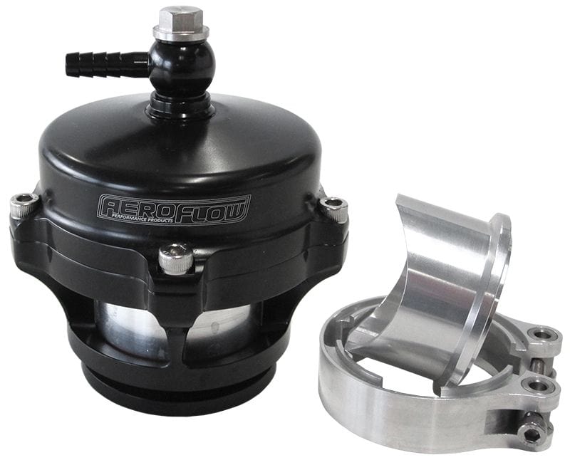 Aeroflow Performance Turbo Accessories Black 50mm Blow Off Valve with Weld-on Flange and V-Band SR