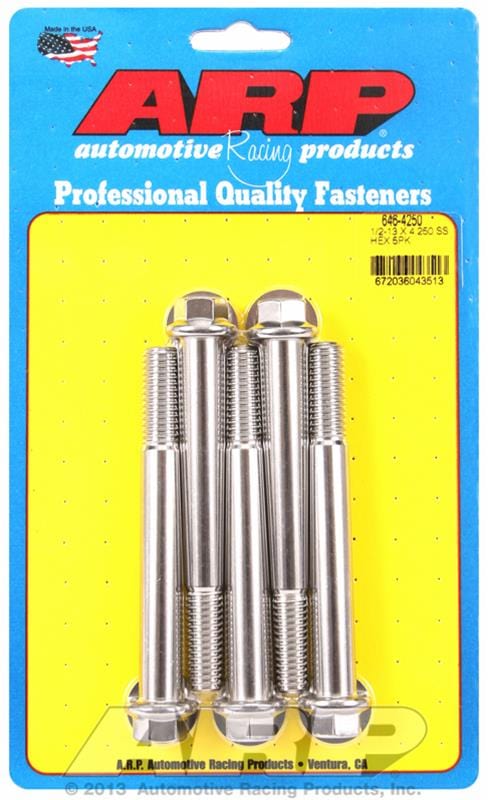 ARP ARP 1/2"-13 x 4.250 hex SS bolts (646-4250) SR