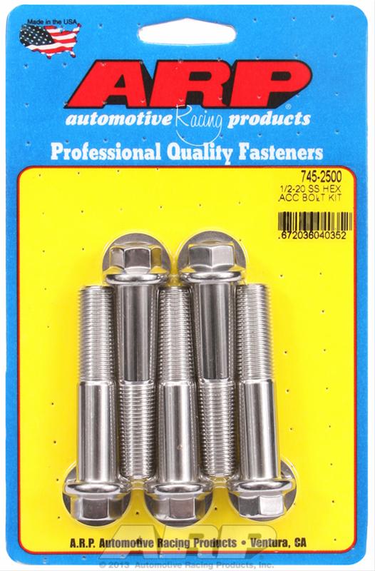 ARP ARP 1/2"-20 x 2.500 hex SS bolts (745-2500) SR
