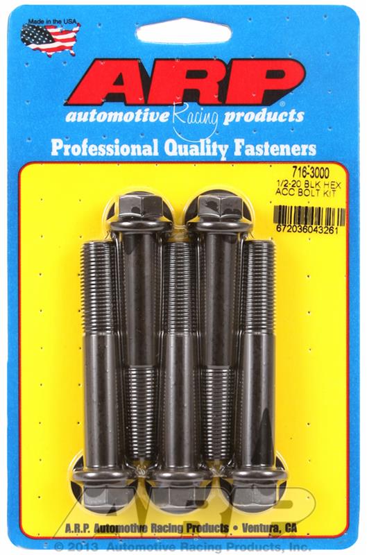 ARP ARP 1/2"-20 x 3.000 hex black oxide bolts (716-3000) SR