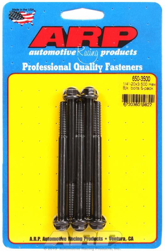 ARP ARP 1/4"-20 X 3.500 hex black oxide bolts (650-3500) SR