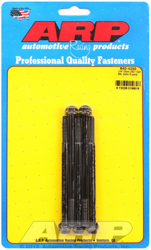 ARP ARP 1/4"-20 x 4.250 12pt black oxide bolts (640-4250) SR