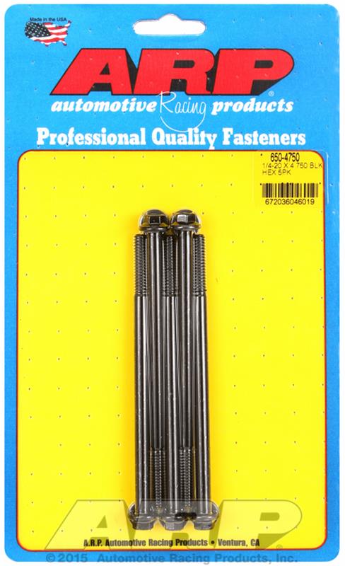 ARP ARP 1/4-20 X 4.750 hex black oxide bolts (650-4750) SR
