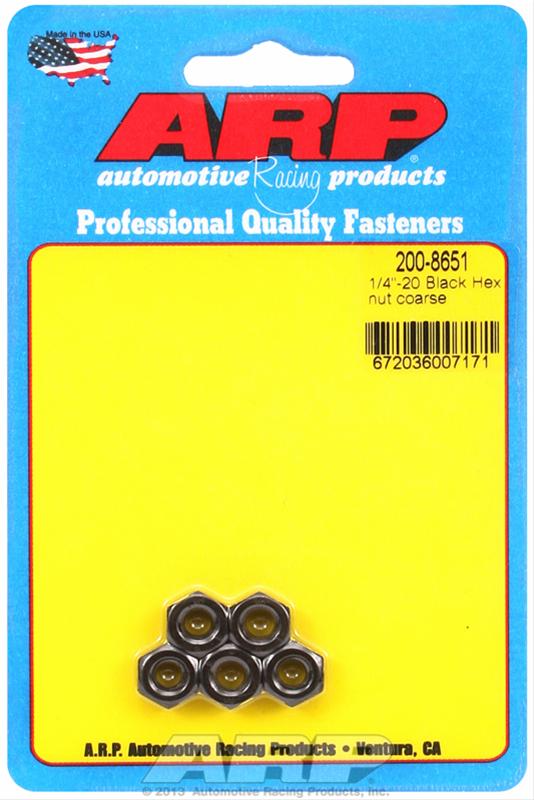 ARP ARP 1/4"-28 black coarse hex nut kit (200-8651) SR