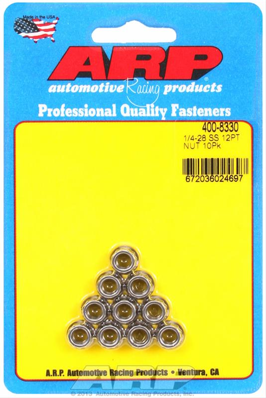 ARP ARP 1/4"-28 SS 12pt nut kit (400-8330) SR