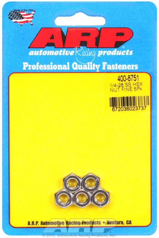 ARP ARP 1/4"-28 SS fine hex nut kit (400-8751) SR