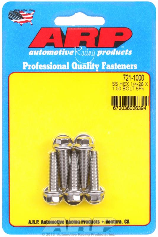 ARP ARP 1/4"-28 x 1.000 hex SS bolts (721-1000) SR