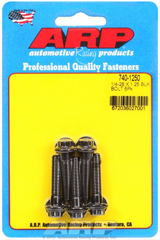ARP ARP 1/4"-28 x 1.250 12pt black oxide bolts (740-1250) SR