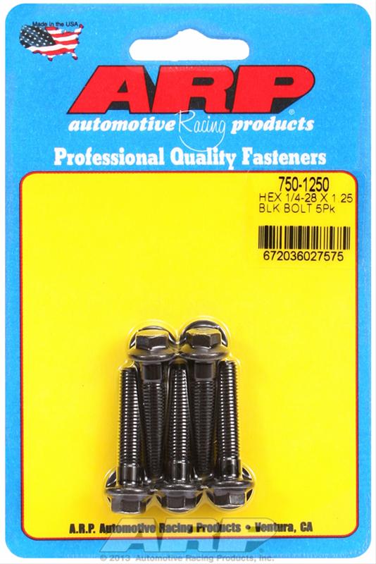 ARP ARP 1/4"-28 x 1.250 hex black oxide bolts (750-1250) SR