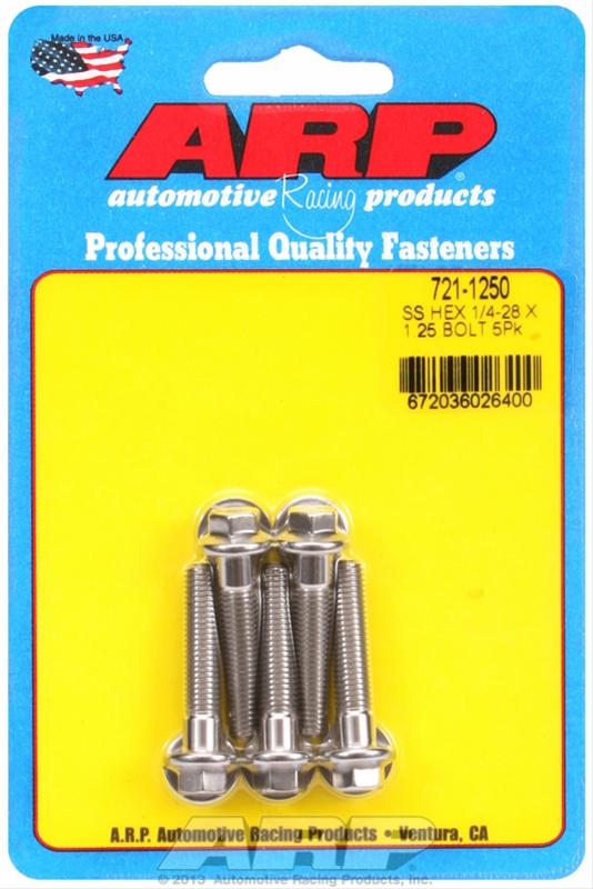 ARP ARP 1/4"-28 x 1.250 hex SS bolts (721-1250) SR