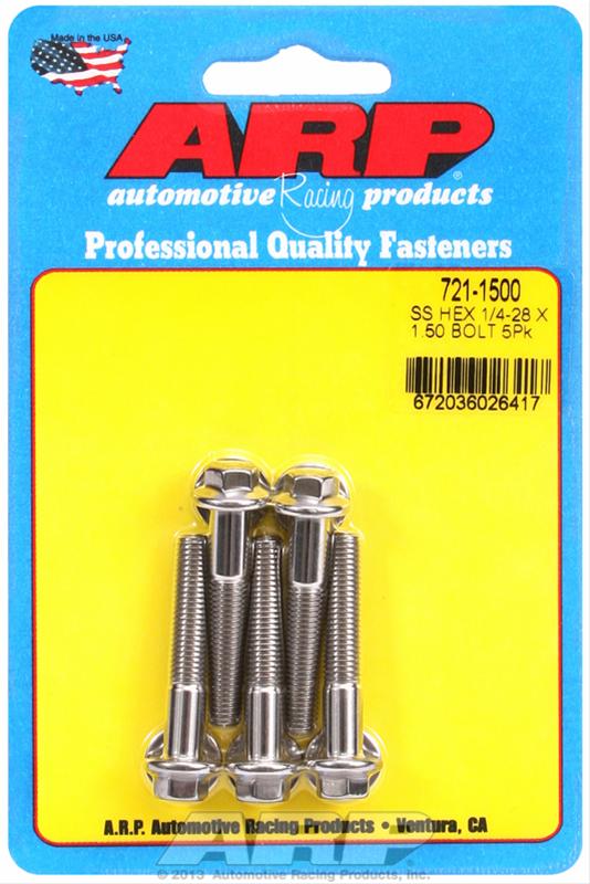 ARP ARP 1/4"-28 x 1.500 hex SS bolts (721-1500) SR