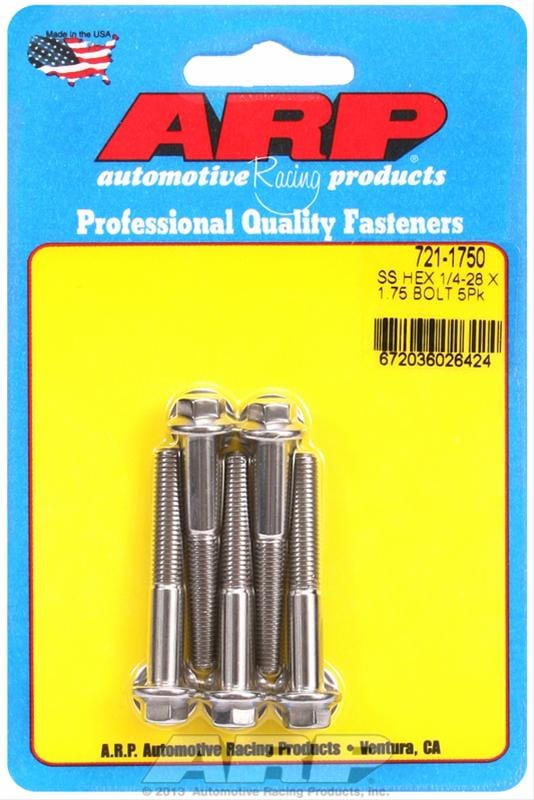 ARP ARP 1/4"-28 x 1.750 hex SS bolts (721-1750) SR