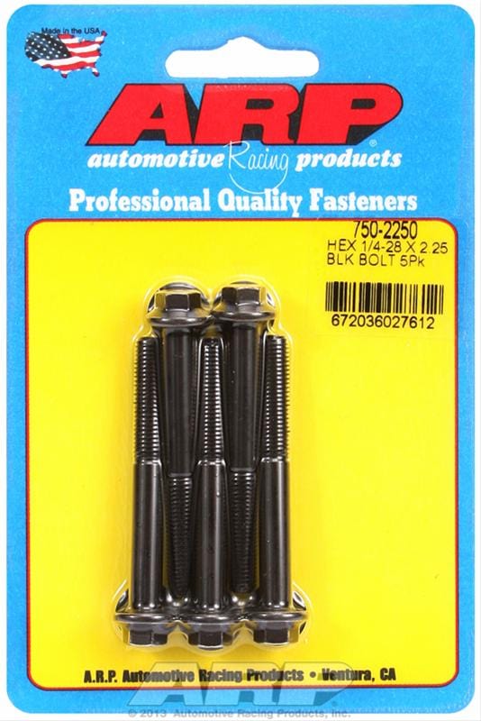 ARP ARP 1/4"-28 x 2.250 hex black oxide bolts (750-2250) SR