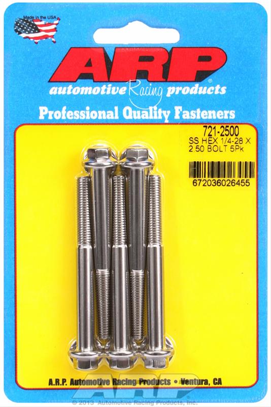 ARP ARP 1/4"-28 x 2.500 hex SS bolts (721-2500) SR