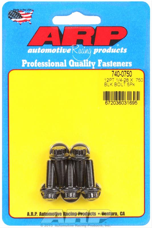 ARP ARP 1/4"-28 x .750 12pt black oxide bolts (740-0750) SR