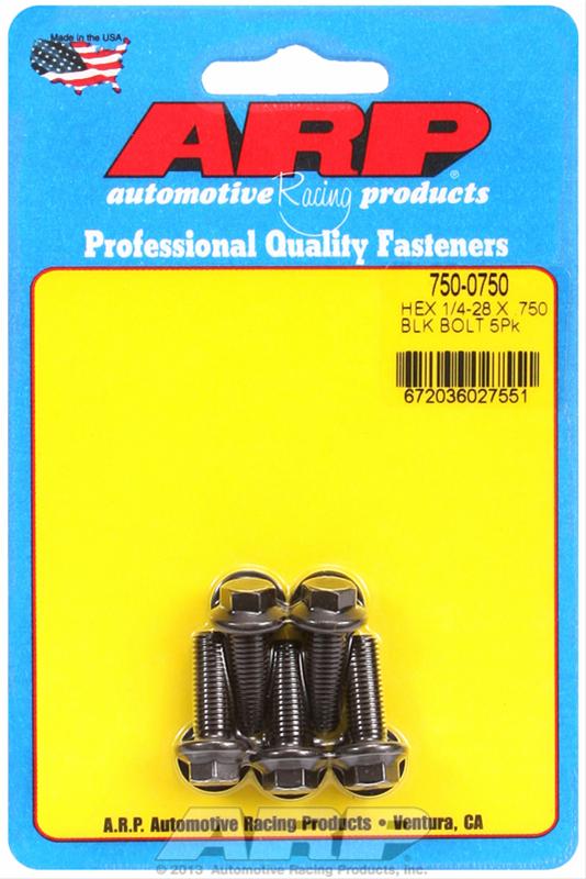 ARP ARP 1/4"-28 x .750 hex black oxide bolts (750-0750) SR