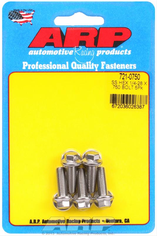 ARP ARP 1/4"-28 x .750 hex SS bolts (721-0750) SR