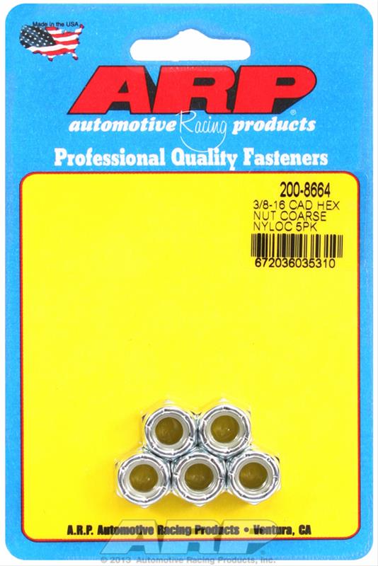 ARP ARP 3/8"-16 cad coarse nyloc hex nut kit (200-8664) SR
