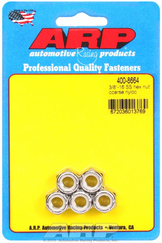 ARP ARP 3/8"-16 SS coarse nyloc hex nut kit (400-8664) SR