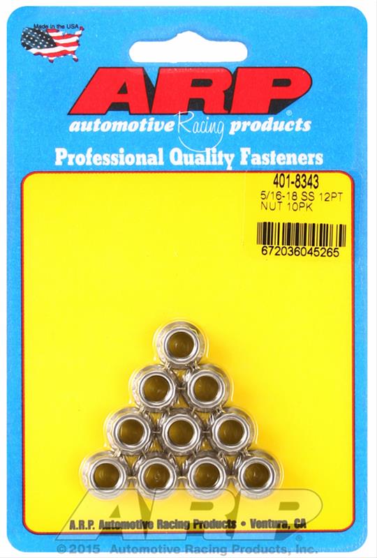 ARP ARP 5/16-18 SS 12pt nut kit (401-8343) SR