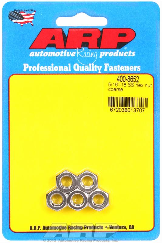 ARP ARP 5/16"-18 SS coarse hex nut kit (400-8652) SR