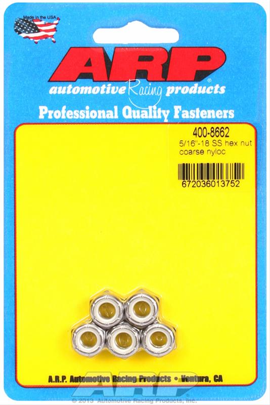 ARP ARP 5/16"-18 SS coarse nyloc hex nut kit (400-8662) SR