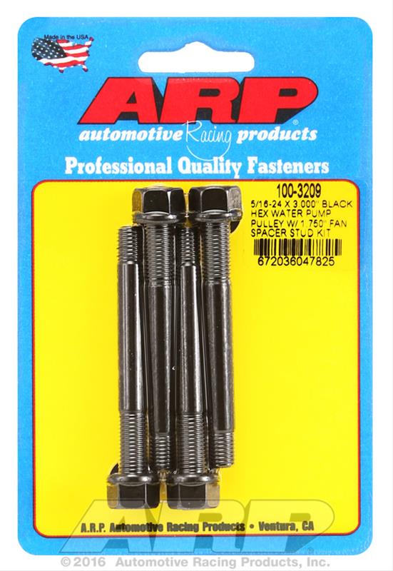 ARP ARP 5/16-24 X 3.000 black hex water pump pulley w/ 1.750" fa (100-3209) SR