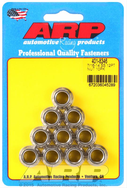 ARP ARP 7/16-14 SS 12pt nut kit (401-8346) SR