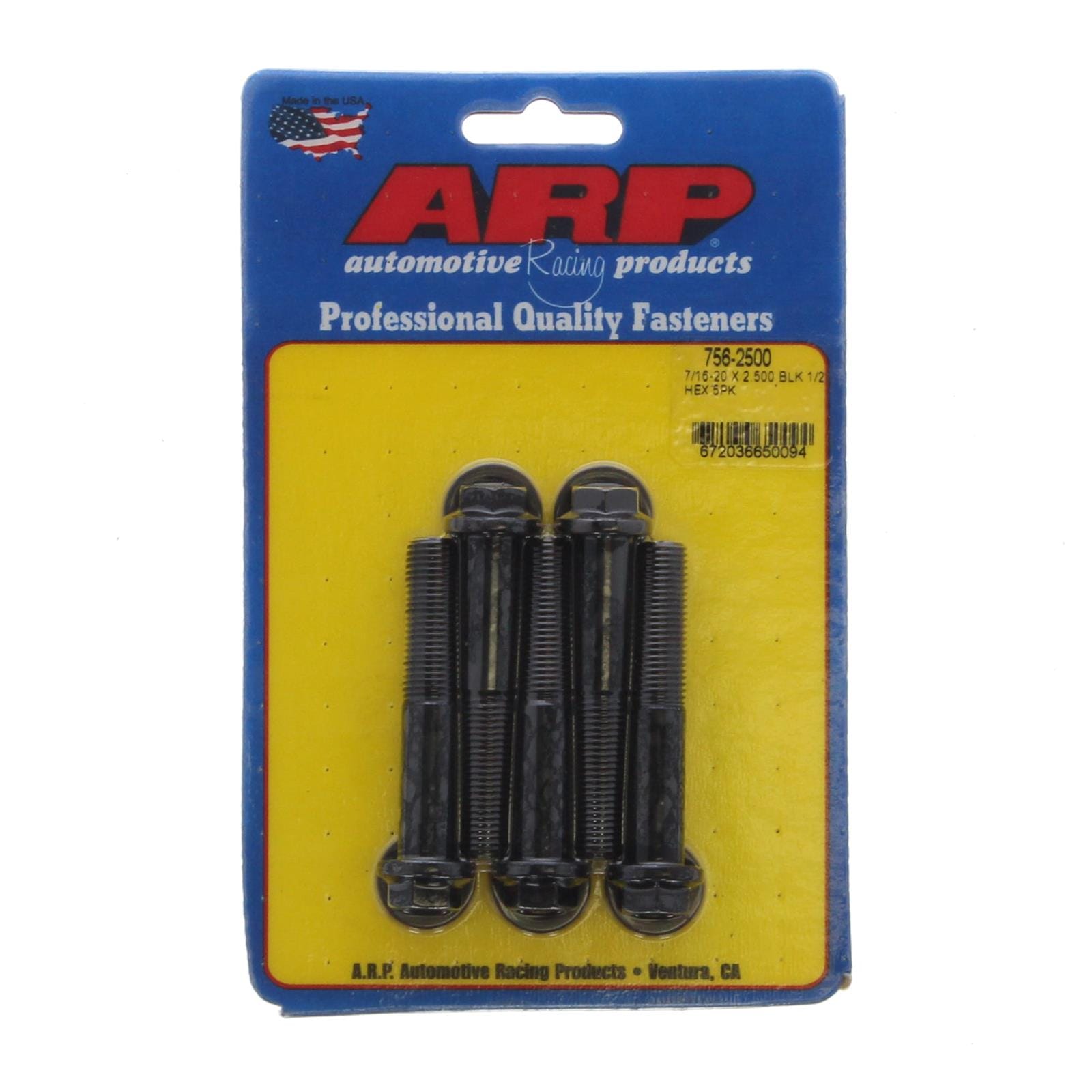 ARP ARP 7/16-20 X 2.500 1/2" wrenching hex black oxide bolts (756-2500) SR