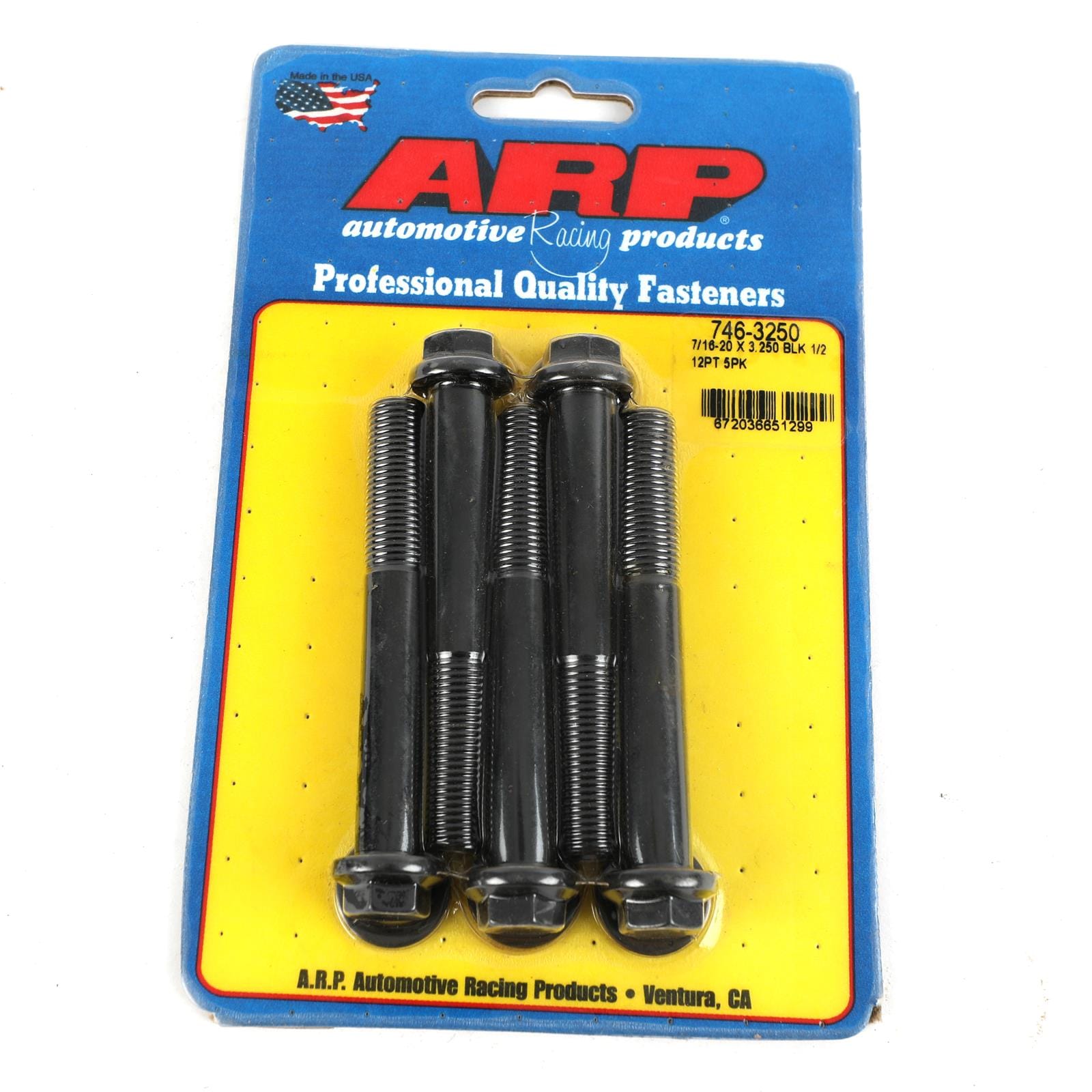 ARP ARP 7/16-20 X 3.250 1/2" wrenching 12pt black oxide bolts (746-3250) SR