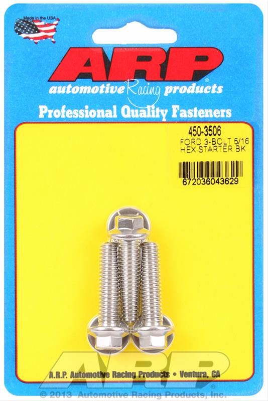 ARP ARP Ford SS 3-bolt 5/16" hex starter bolt kit (450-3506) SR